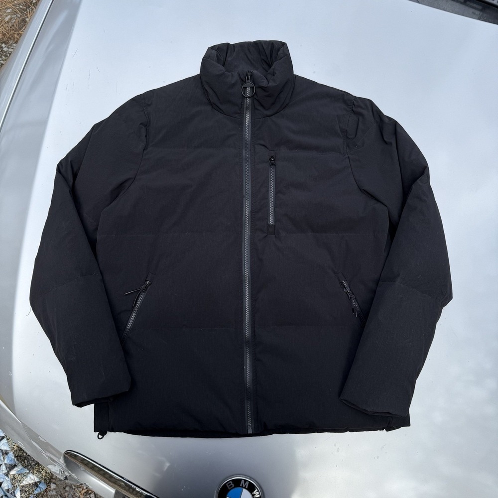 The Arrivals NYC Black Puffer Full Zip Up Coat Jacket Unisex Men's M Womens L